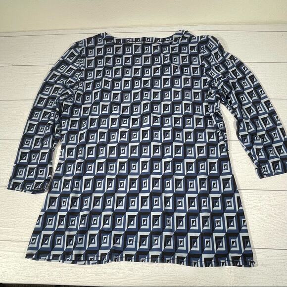 JW Blue Abstract Print Shirt Stylish & Unique Design Size XL - Picture 10 of 10